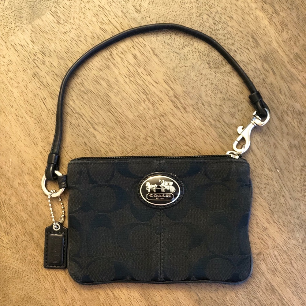 Authentic Coach Black Wristlet
